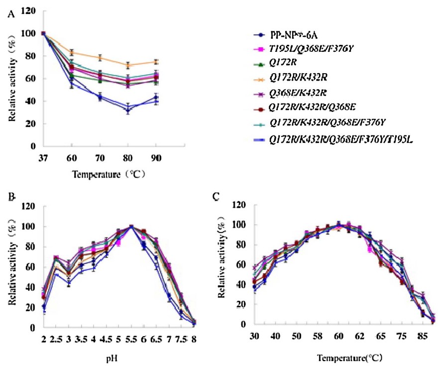Improved thermostability and enzyme activity of a recombinant phyA mutant phytase from Aspergillus niger N25 by directed evolution and site-directed mutagenesis